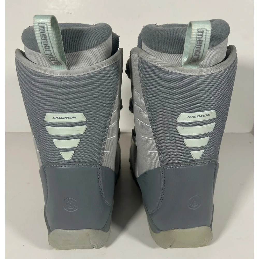Salomon Kalitan Womens Snowboard Boots Grey Blue Memory Fit Size 7 USA 39 EUR